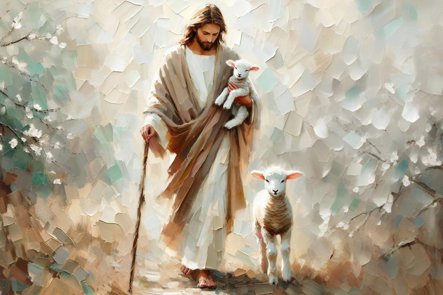 Shepherd with His Lambs Artwork