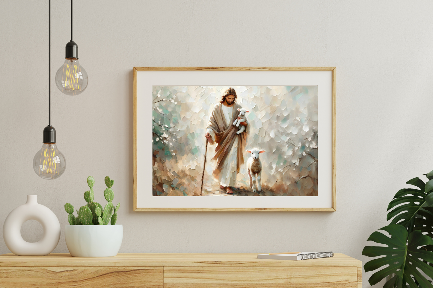 Shepherd with His Lambs Artwork