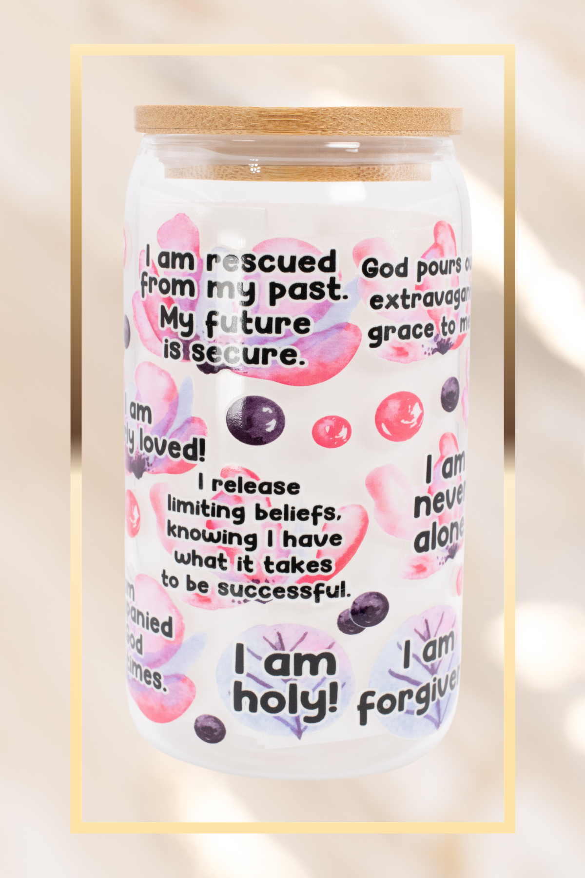 Bible Affirmations for Success - 16 oz Glass Cup