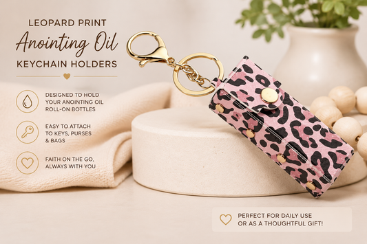 Pink Leopard Print Anointing Oil Holder