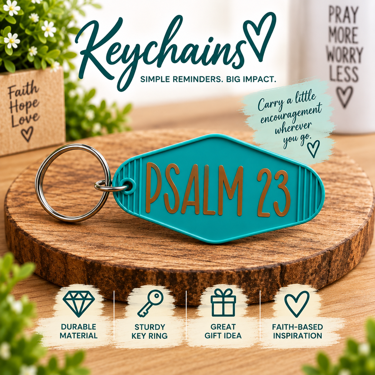 Psalm 23 Keychain