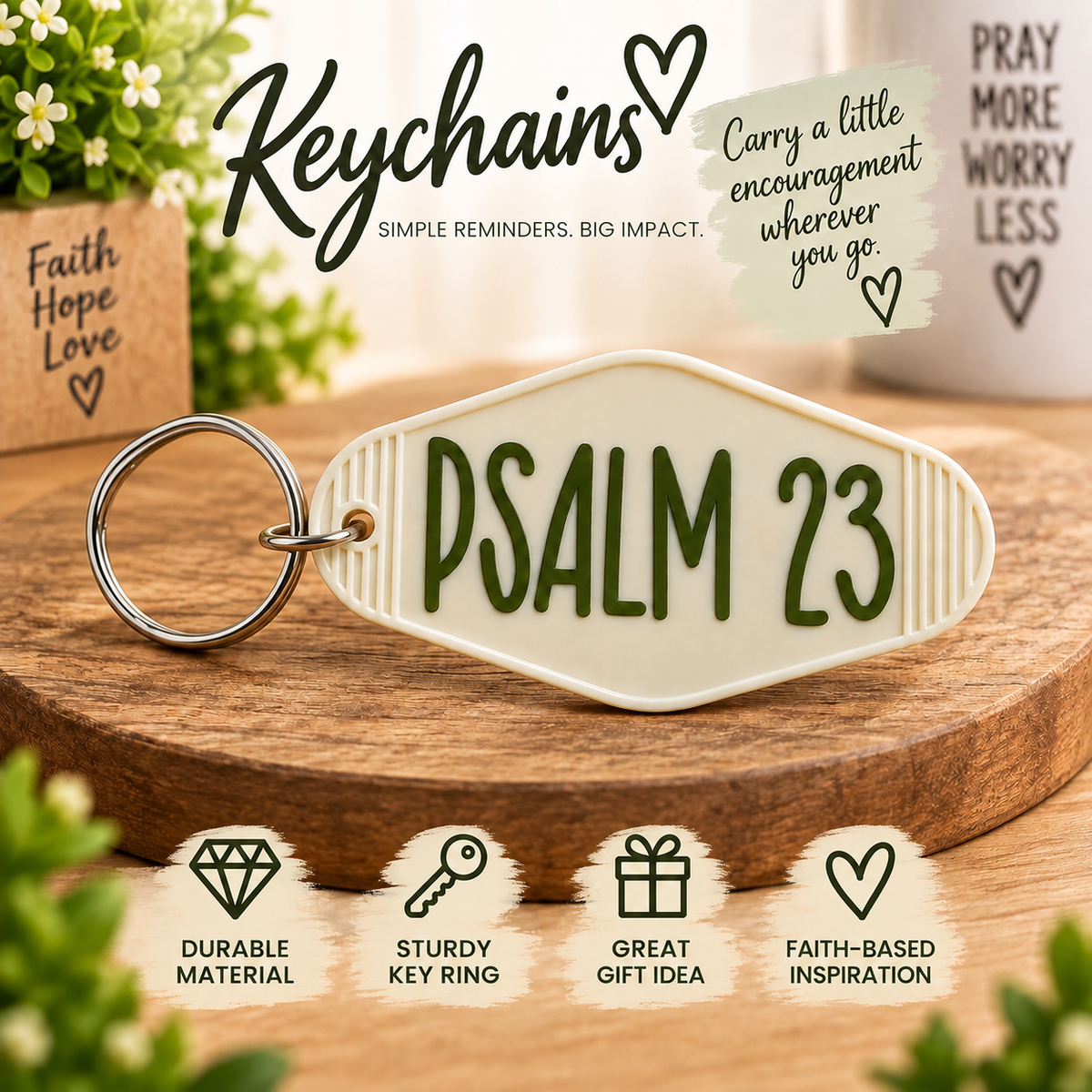 Psalm 23 Keychain