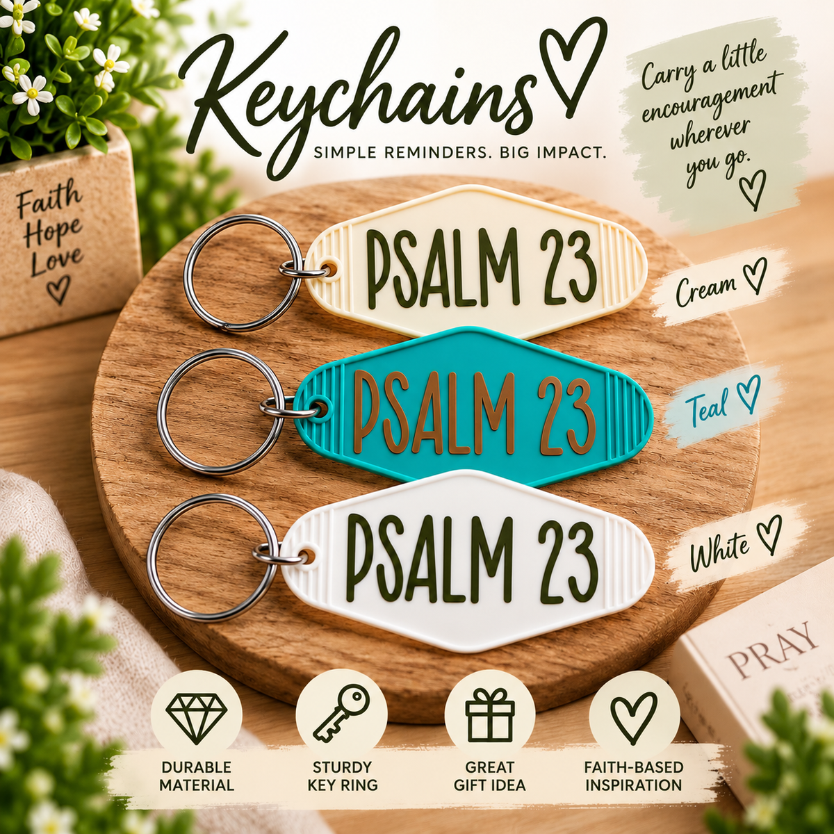 Psalm 23 Keychain