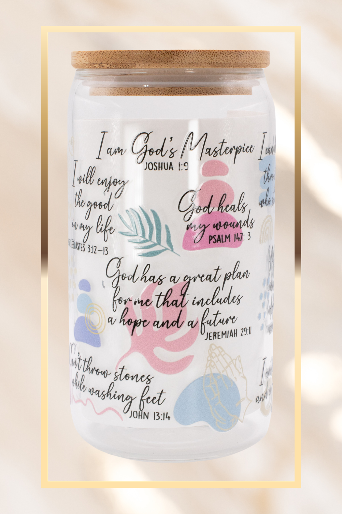 Christian Daily Affirmations - 16 oz Glass Cup