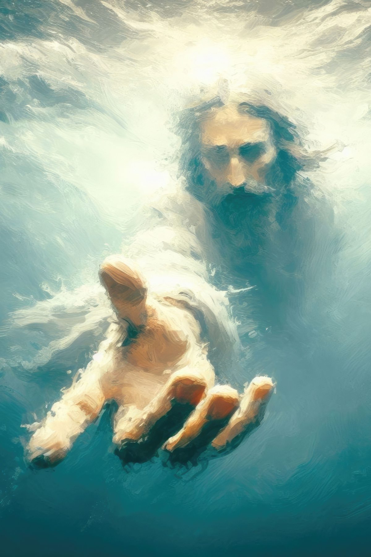 Jesus Reaching Out Artwork