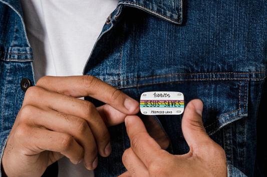 Jesus Saves License Plate Pin